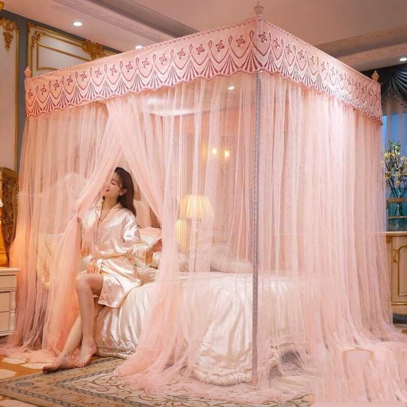 Jaring Anti Nyamuk Kelambu Tempat Tidur Mosquito Net 1.8x2m - WZ-2020 - Pink