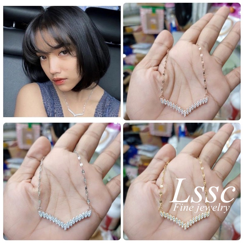 Kalung Fuji Mata Berlian Permata Kalung Titanium Wanita Anti Karat Lapis Emas 18K Perhiasan Aksesoris Fashion