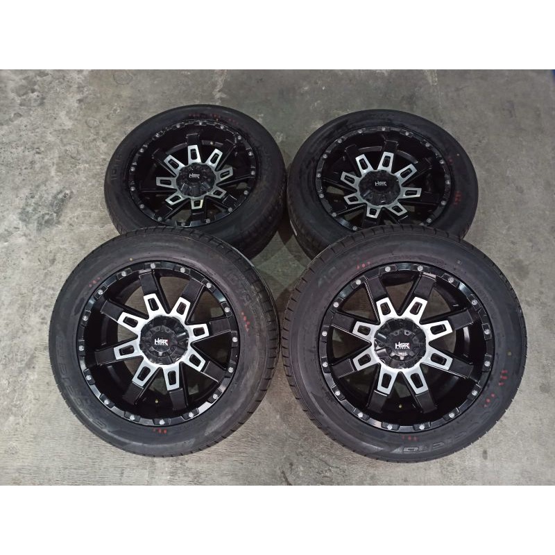 velg mobil bekas seken ring 20 pcd 6x139.7 et18 lebar9 plus ban 275/55 untuk pajero fortuner dll