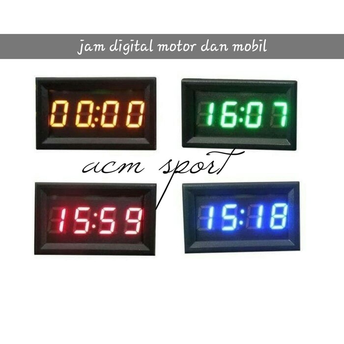 jam digital modish led motor mobil dll universal