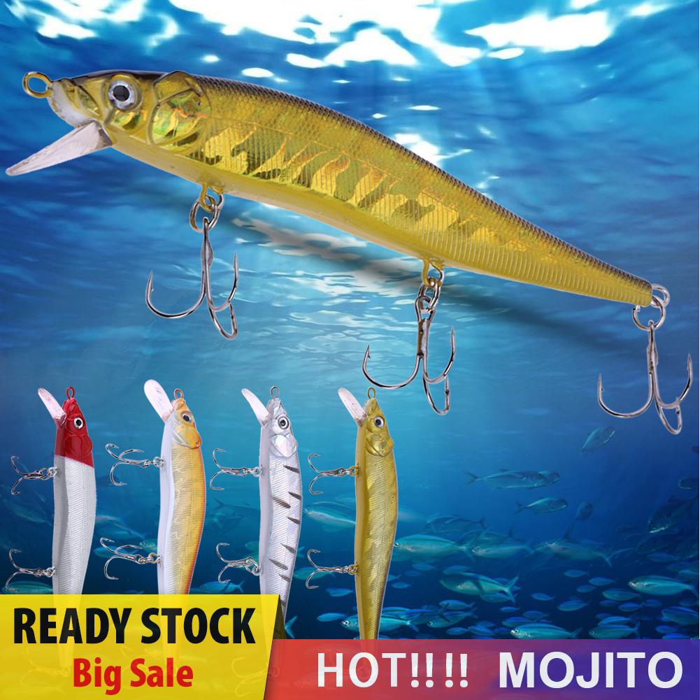 1pc 120mm 13g Umpan Pancing Ikan Minnow Wobbler Imitasi Dengan Kail Treble