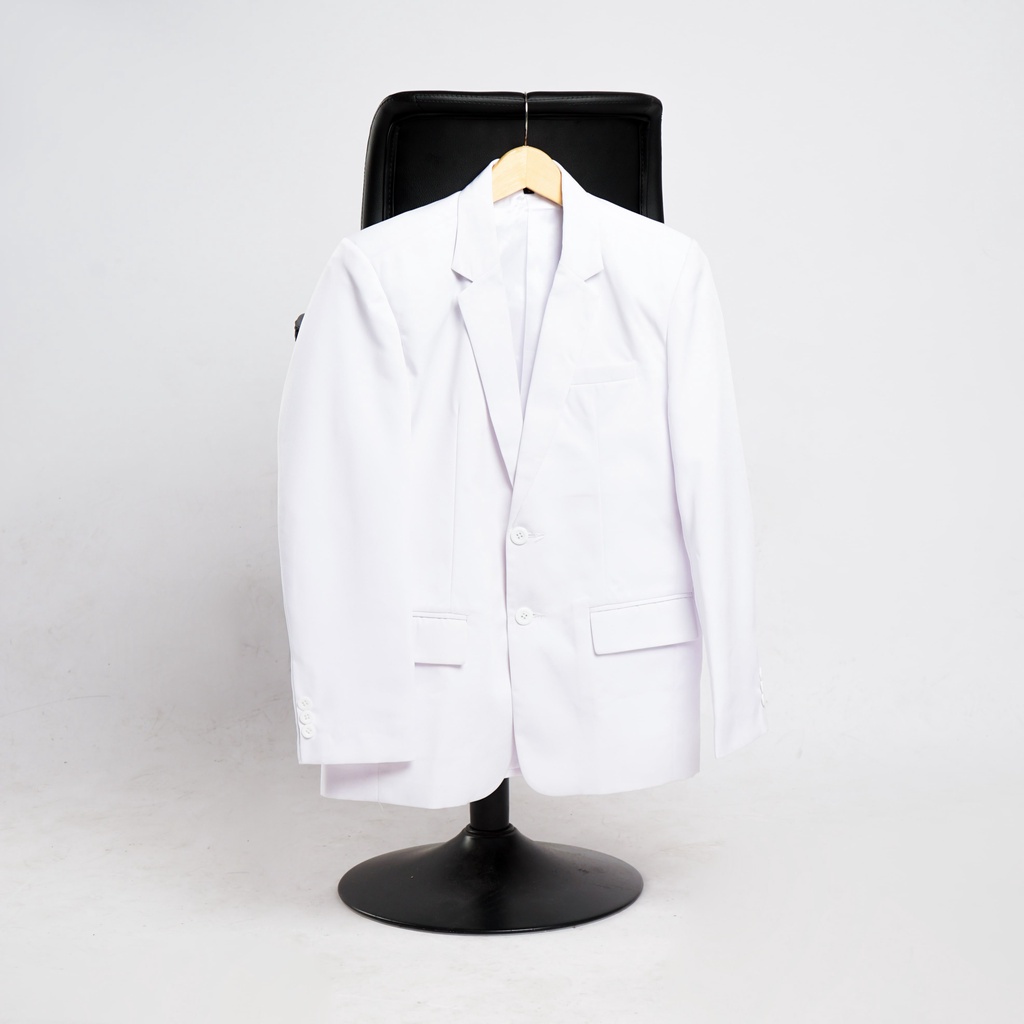 Jual Jas Putih Jas Dokter Blazer Pria Tuxedo Putih Slimfit Indonesia