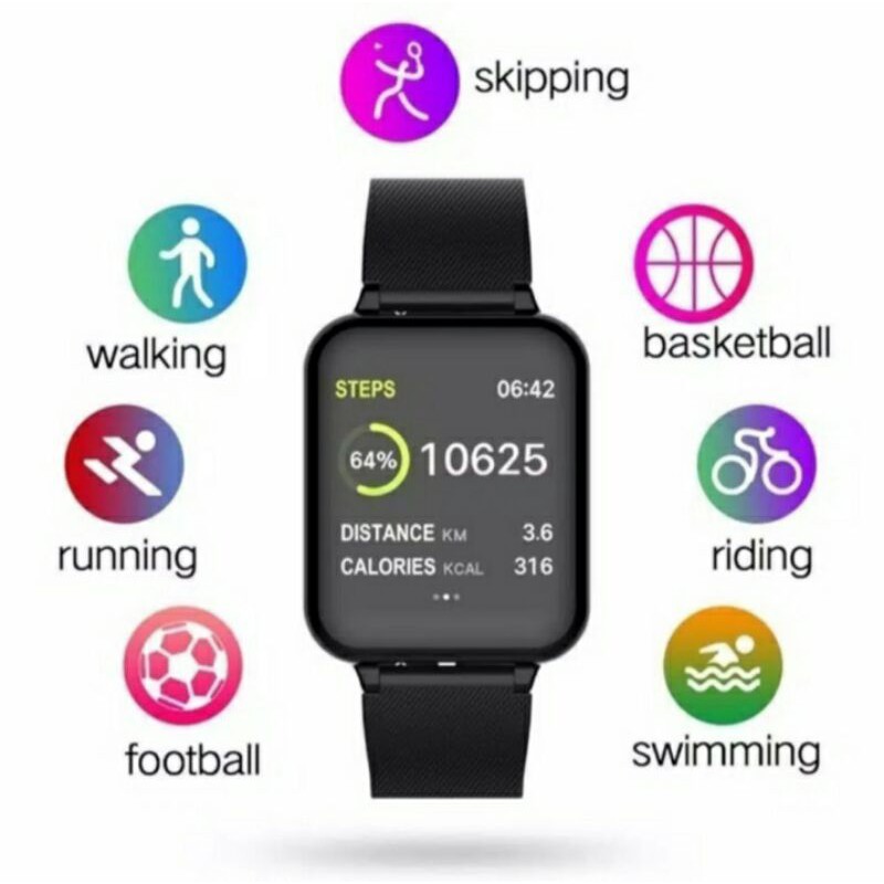 B57 Smartwatch Sport Anti Air lP67 dengan monitor Detak Jantung +