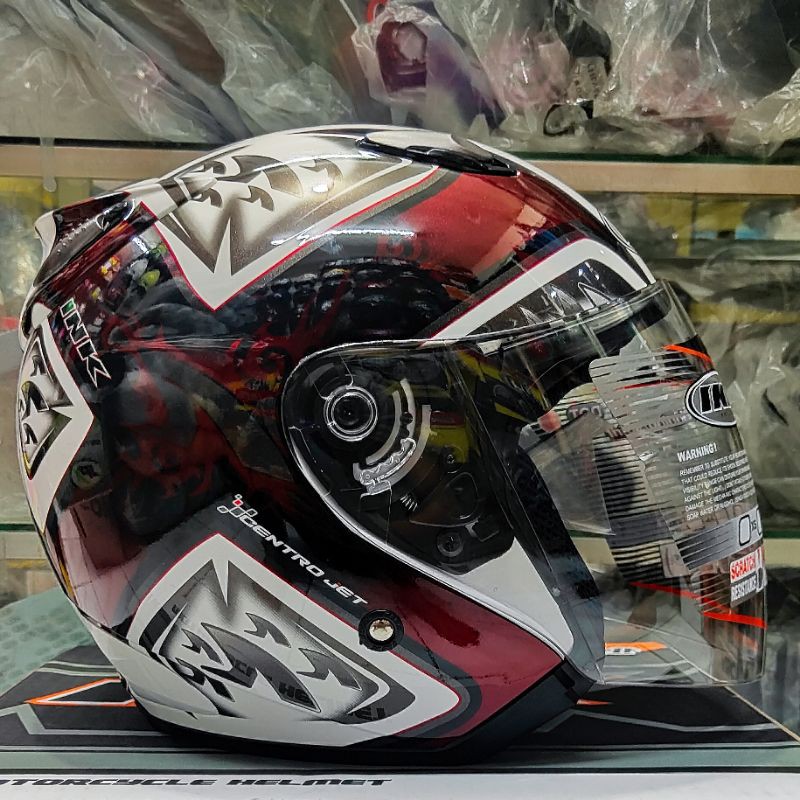 HELM INK CENTRO JET MOTIF #6 WHITE BLUE DAN WHITE RED-4