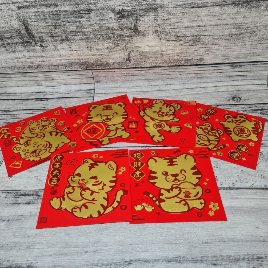 6pcs angpao 3D merah imlek Tiger 2022 / angpau lucu sincia / red envelope