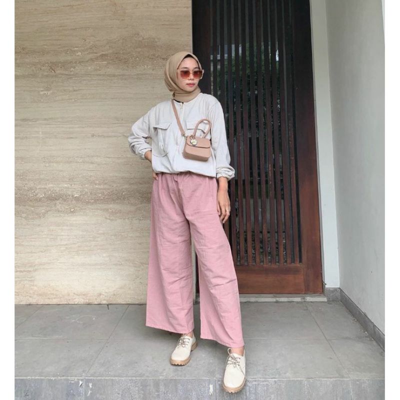 esees - KULOT LINEN RIBBON PANTS PINGGANG KARET