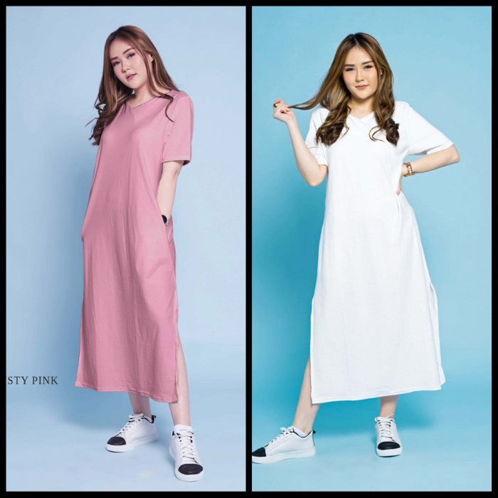 VEE LOOSE DRESS WANITA CASUAL BIG SIZE JUMBO