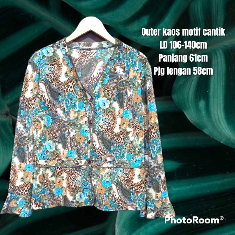 Outer wanita kaos motif cantik
