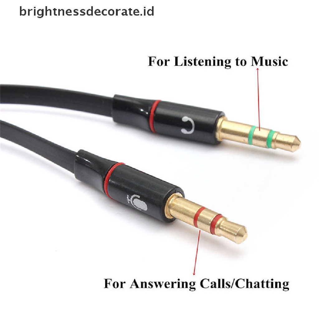 [birth] 3.5mm Female To 2 Male Y Splitter Aux Audio Cable PC Headphone Earphone Mic Jack [ID]