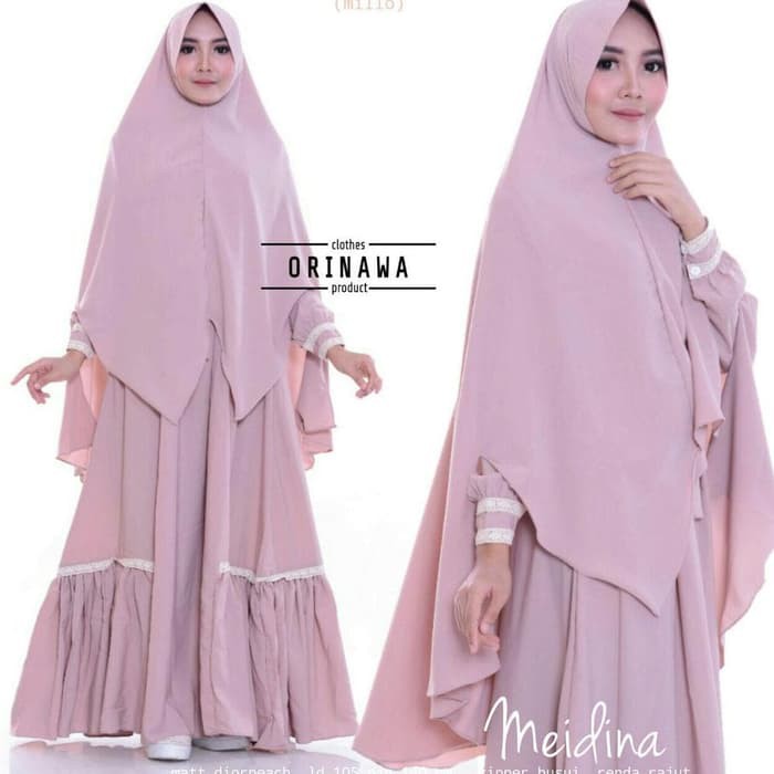 MUSLIMAH FASHION SETELAN GAMIS MUSLIMAH + KHIMAR (MEIDINA SYAR'I) ORI