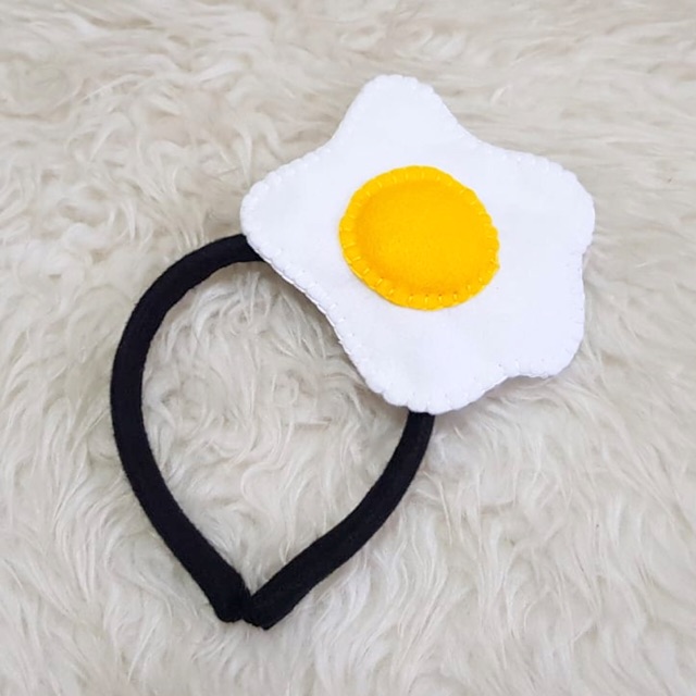 Bando Telur Ceplok Fried Egg Headband Costume Telor Eggs