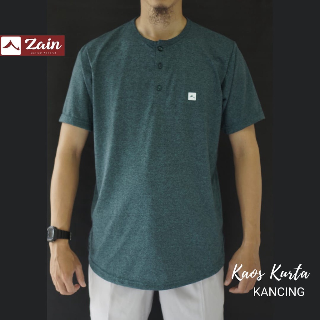 Kaos Kurta Daud Kancing Bahan Katun Siro By Zain Sirwal