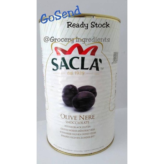 

Sacla Olive Nere / Pitted Black Olives / Buah Zaitun Hitam - 3,9Kg