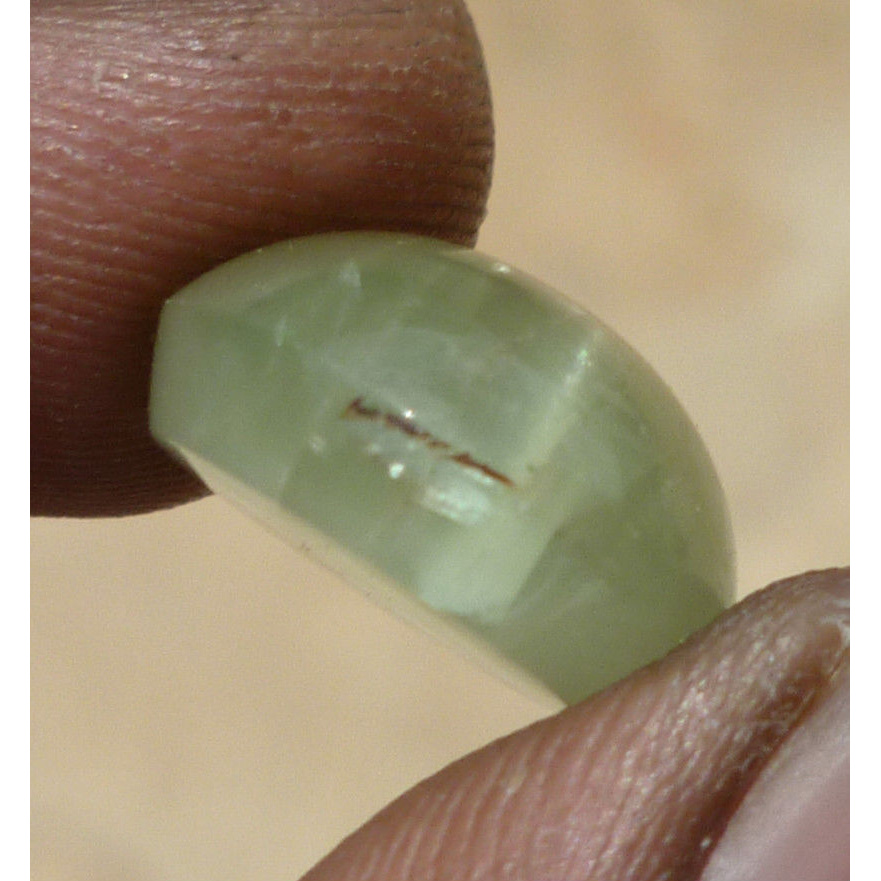 Natural Aquamarine Cat's Eye yellowish Green Round Cabochon 20.25Ct AQ097