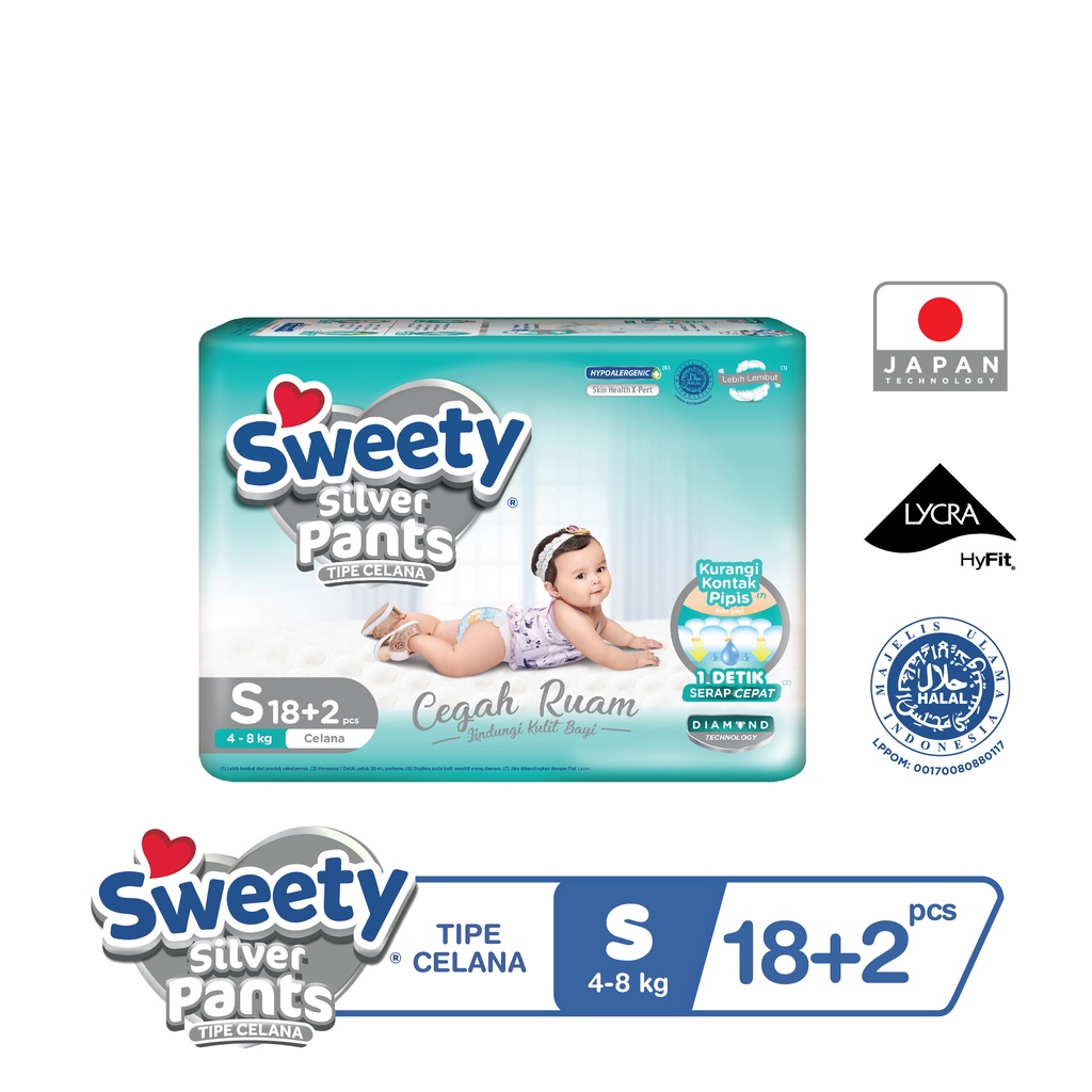Promo Harga SWEETY Silver Pants S18+2 20 pcs - Shopee