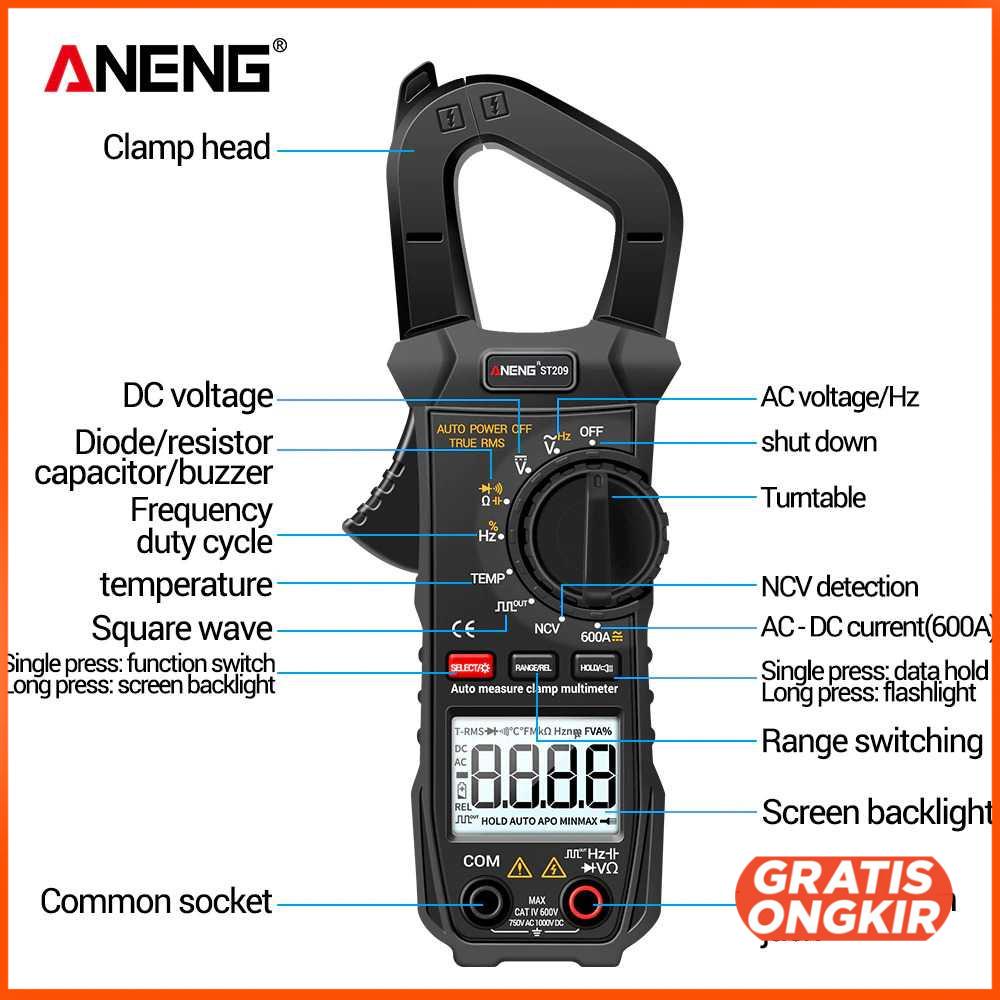 Digital Multimeter Voltage Tester Clamp - ST209