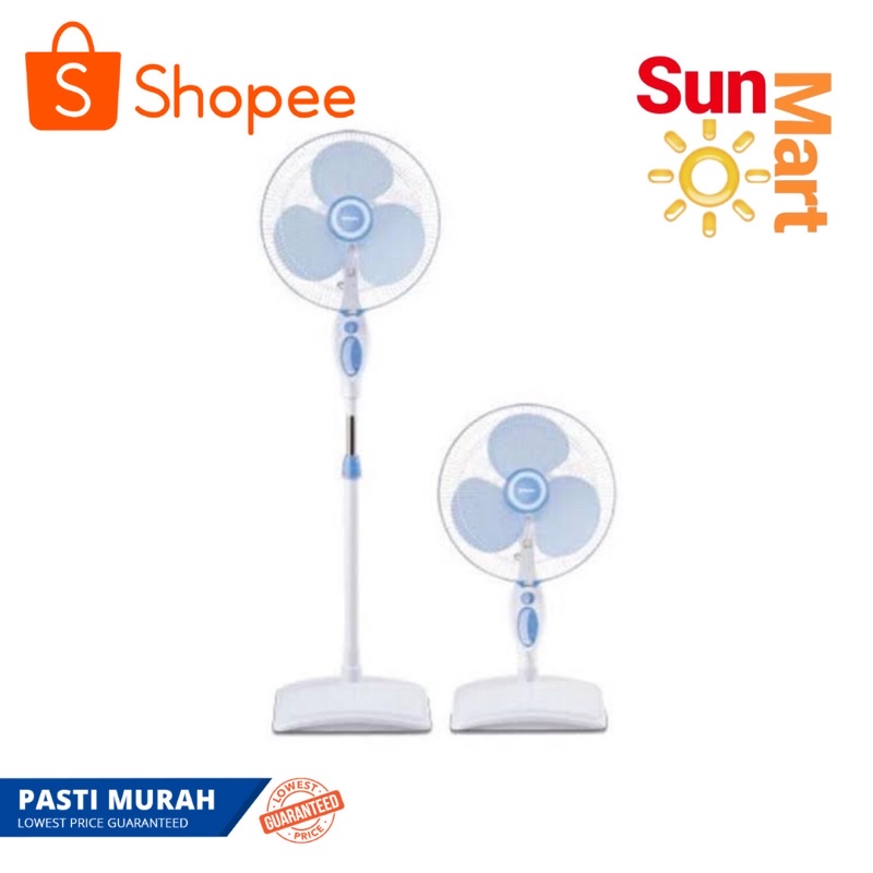 Kipas Angin Stand Fan miyako 16 Inch Adjustable KAS 1618 KB 2 in 1