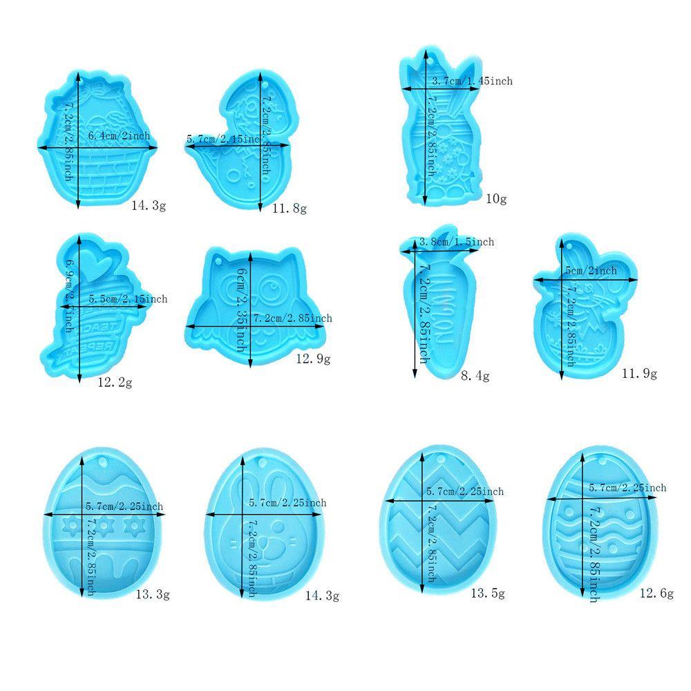 Solighter Cetakan Telur Paskah Permen Coklat Happy Easter Hanging Tag Cetakan Silikon Liontin Kelinci Clay Mold Easter Rabbit Mold