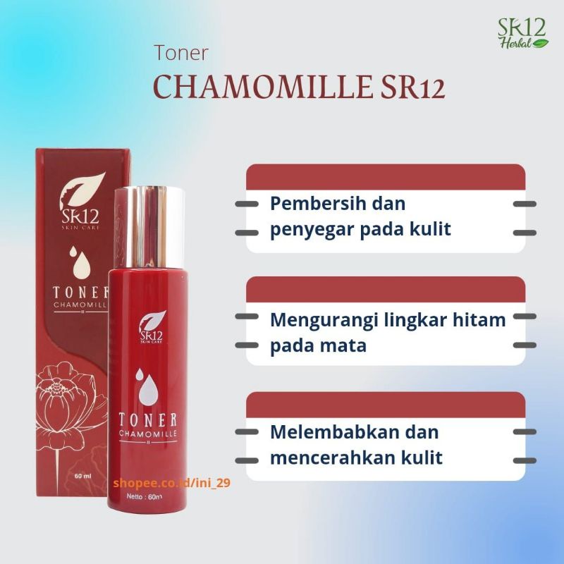 SR12 Toner Chamomille Toner Kulit Kering Penghilang Mata Panda Penyegar Wajah