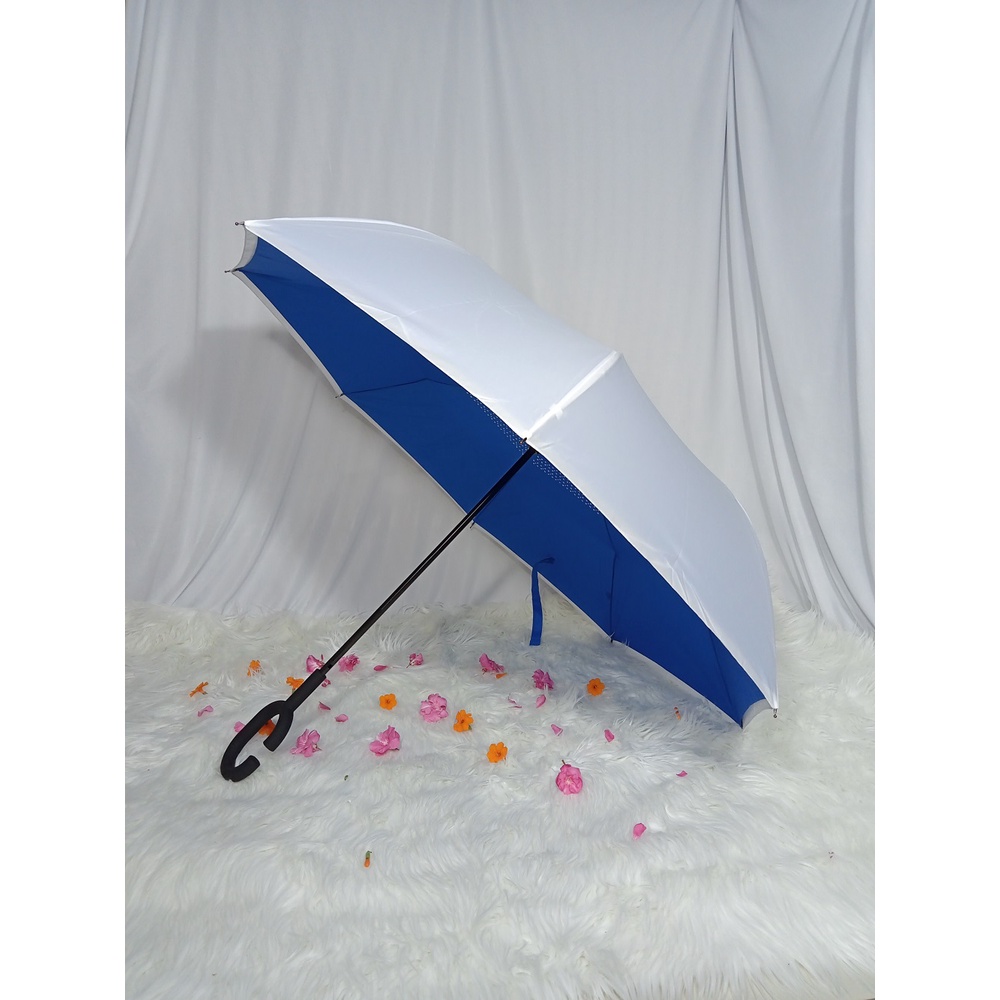 Payung Terbalik Kazbrella SKY Luar PUTIH 2nd Gen BEST QUALITY _ M-805