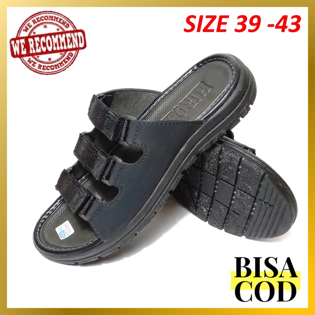 Termurah Sandal Pria Slip On Model Casual Kekinian Flip Flop Grade Original Distro Bayar di Tempat