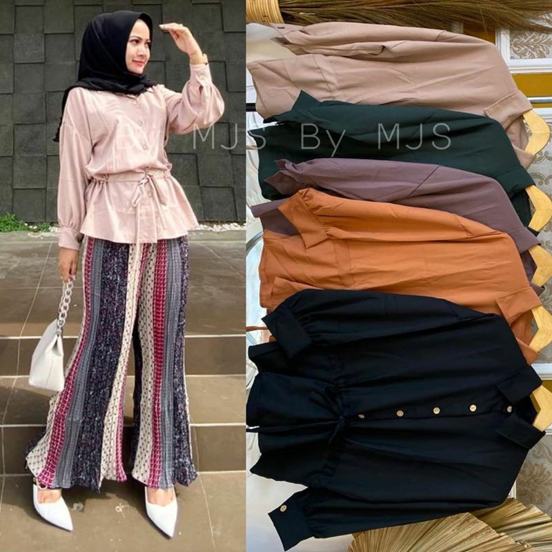 Top ANYA Import MJS Atasan Kemeja Katun Kaos Stretch Premium