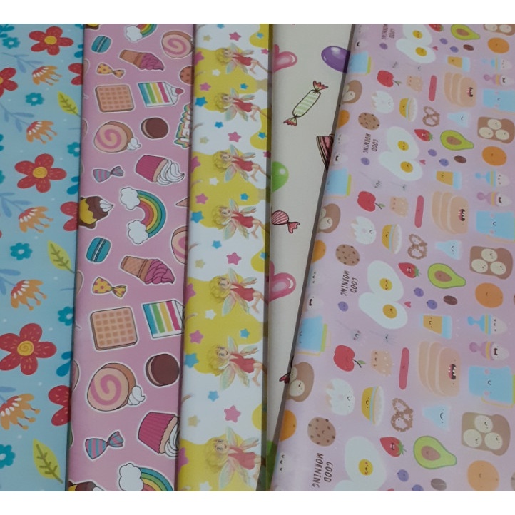 KERTAS KADO SINAR DUNIA LUCU GIFT WRAP MIX RANDOM ISI 50 PCS PER PACK