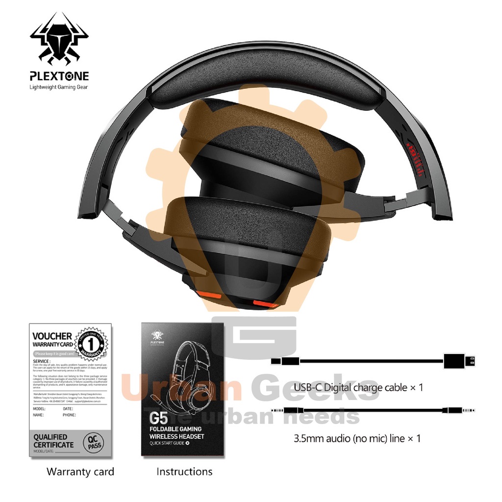 Gaming Headset Foldable Wireless with ENC Mic Plextone G5