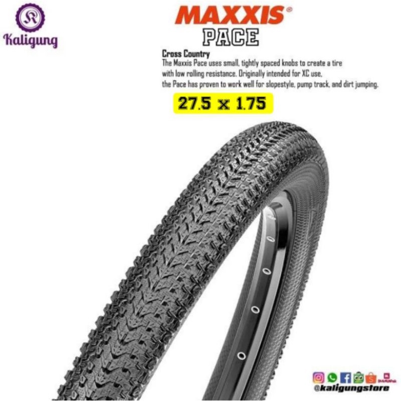 Ban Luar MAXXIS PACE 27.5 x 1.75 kevlar - Ban Sepeda Gunung 27,5 XC MTB - Tire Mountain Bike