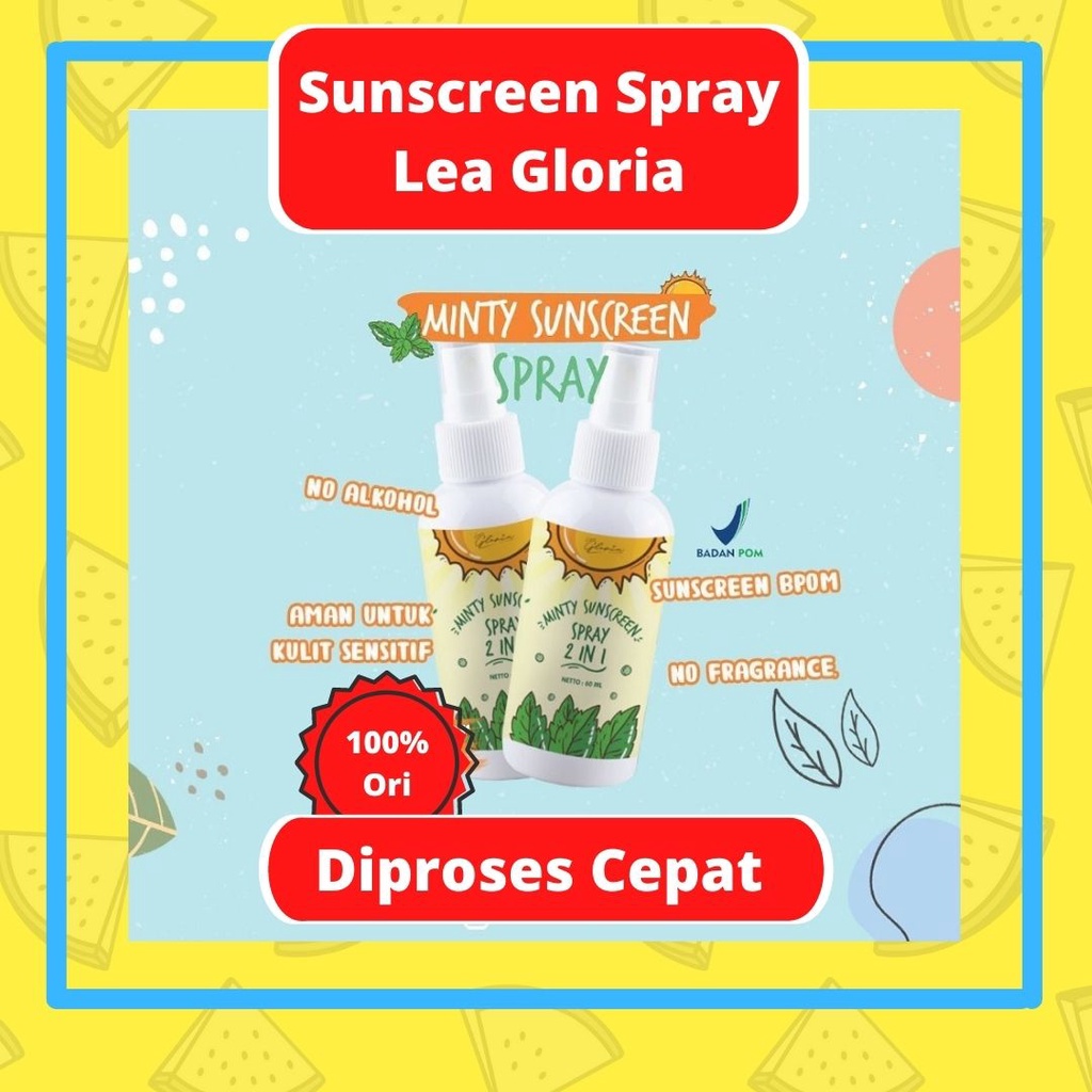 Sunscreen Spray Lea Gloria Minty - Sun Screen Block Spf 30 Bpom