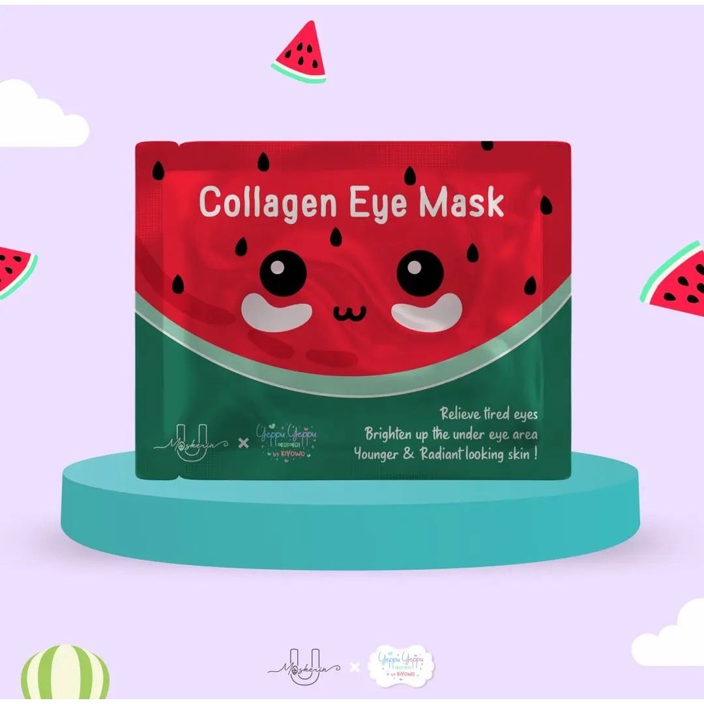 READY! LIP MASK / EYE MASK YEPPU-YEPPU BY KIYOWO X UMASKERIN BPOM WATERMELON COLLAGEN LIPMASK EYEMASK MASKER BIBIR MASKER MATA MURAH BPOM TREATMETN MATA PANDA PELEMBAB BIBIR