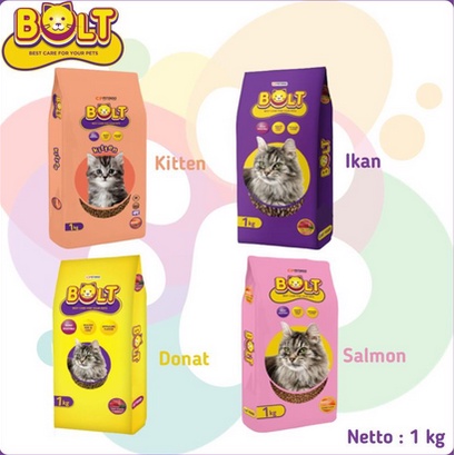 BOLT 1KG/ bolt makanan kucing 1kg/dry food