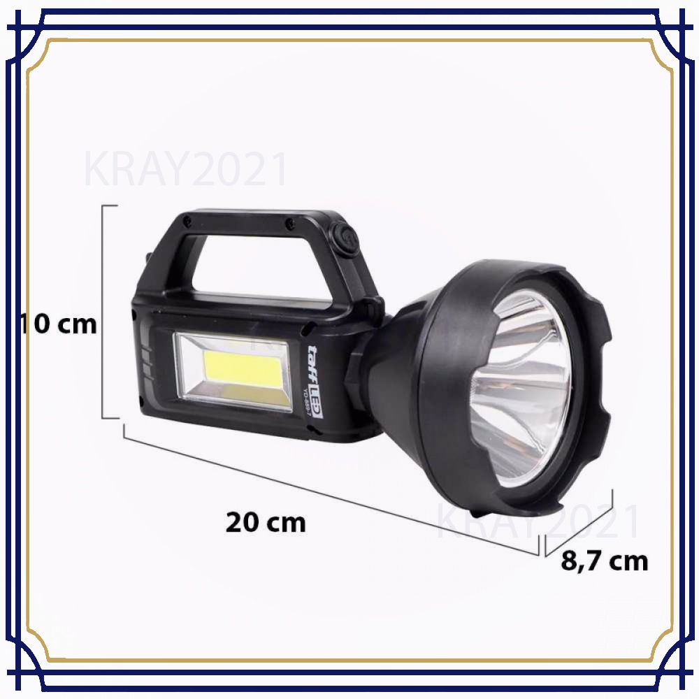 TaffLED Senter Portable Rechargeable LED+COB 1200mAh 300W - YD-899-7