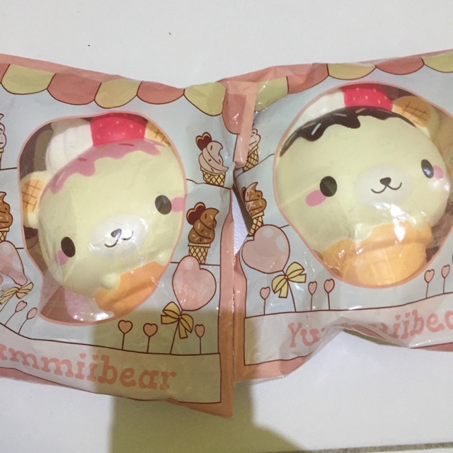 Squishy creamiicandy yummiibear yumiibear mascot ice cream cone jumbo rare lisenced original 2016