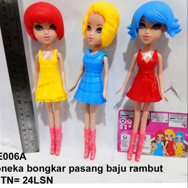MAINAN BONEKA BONGKAR PASANG BAJU DAN RAMUT!$