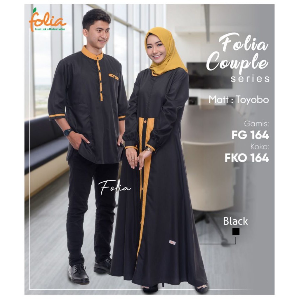 COUPLE DEWASA FOLIA KOKO FKO 164 GAMIS FG 164 BAHAN TOYOBO ORIGINAL FOLIA