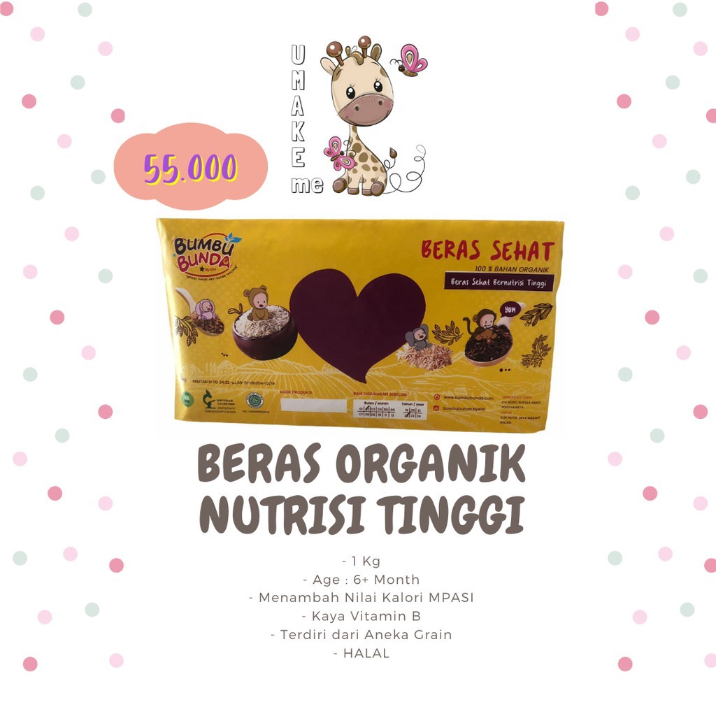 

BERAS ORGANIK MPASI / BERAS MPASI ORGANIK / BERAS BUMBU BUNDA / BERAS NUTRISI TINGGI