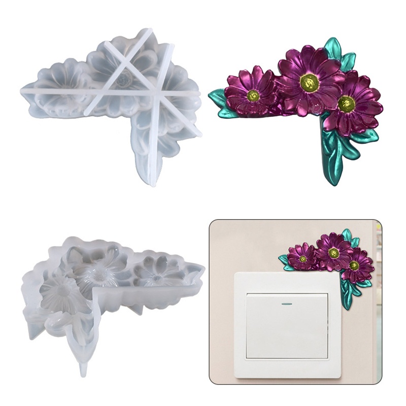 SIY  Light Switch Decorative Silicone Mold Wall DIY Crystal Resin Epoxy Flower Mould