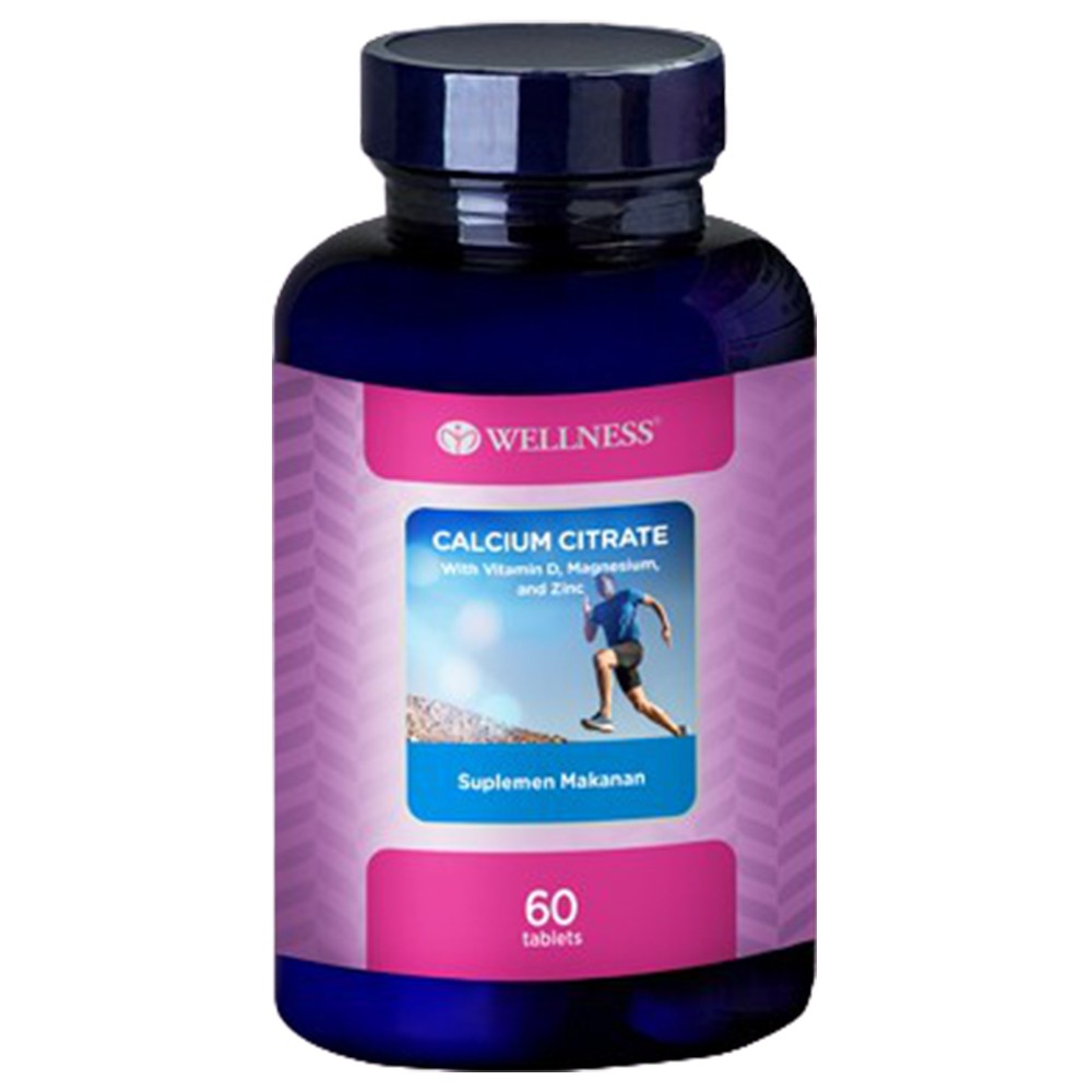 WELLNESS CALCIUM CITRATE 60 TABLETS - VITAMIN D MAGNESIUM KALSIUM KEROPOS TULANG OSTEOPOROSIS