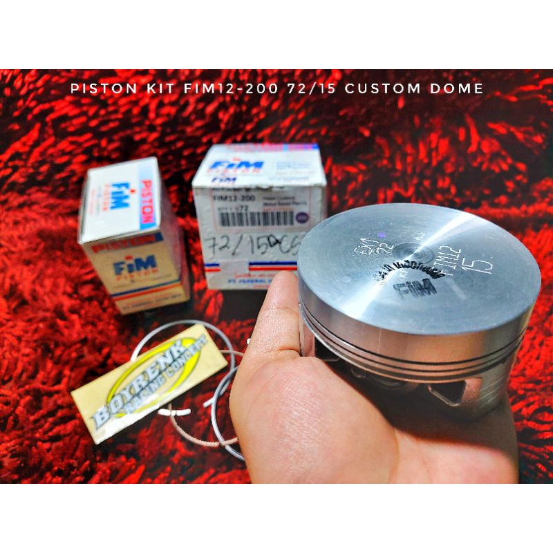 PISTON KIT FIM12-200 DIAMETER 72 PIN 15 CUSTOM DOME - BOYRENK RACING CONCEPT