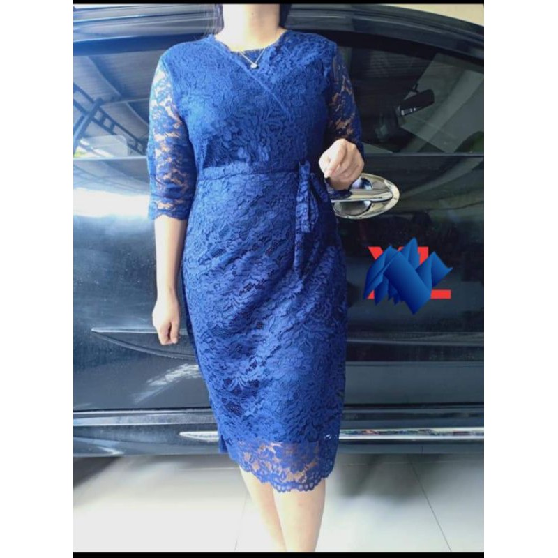 Baju Dress Tunik Brokat Kimono Pita Elghanaa Wanita Simple Kekinian By Butik Rumahku