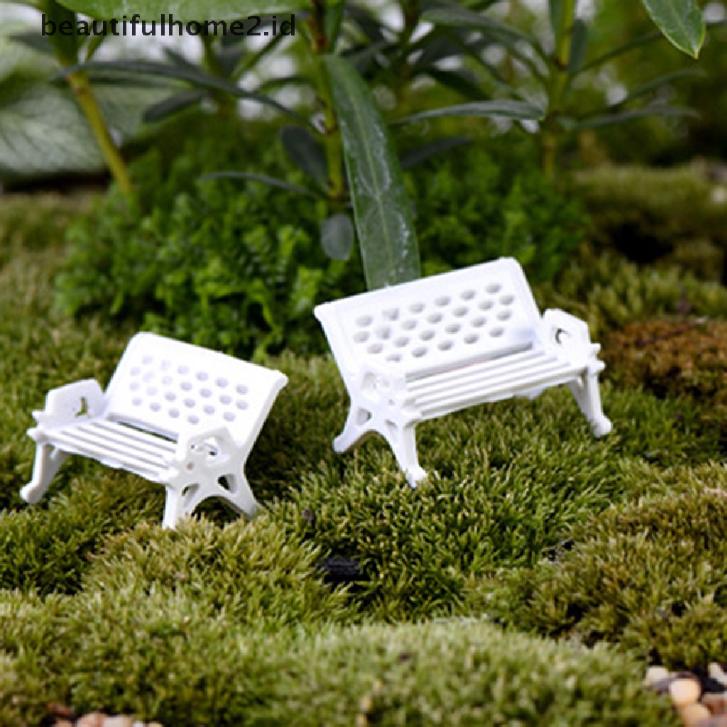 (Beautifulhome2.Id) 3pcs Miniatur Kursi Taman Untuk Dekorasi Micro Landscape