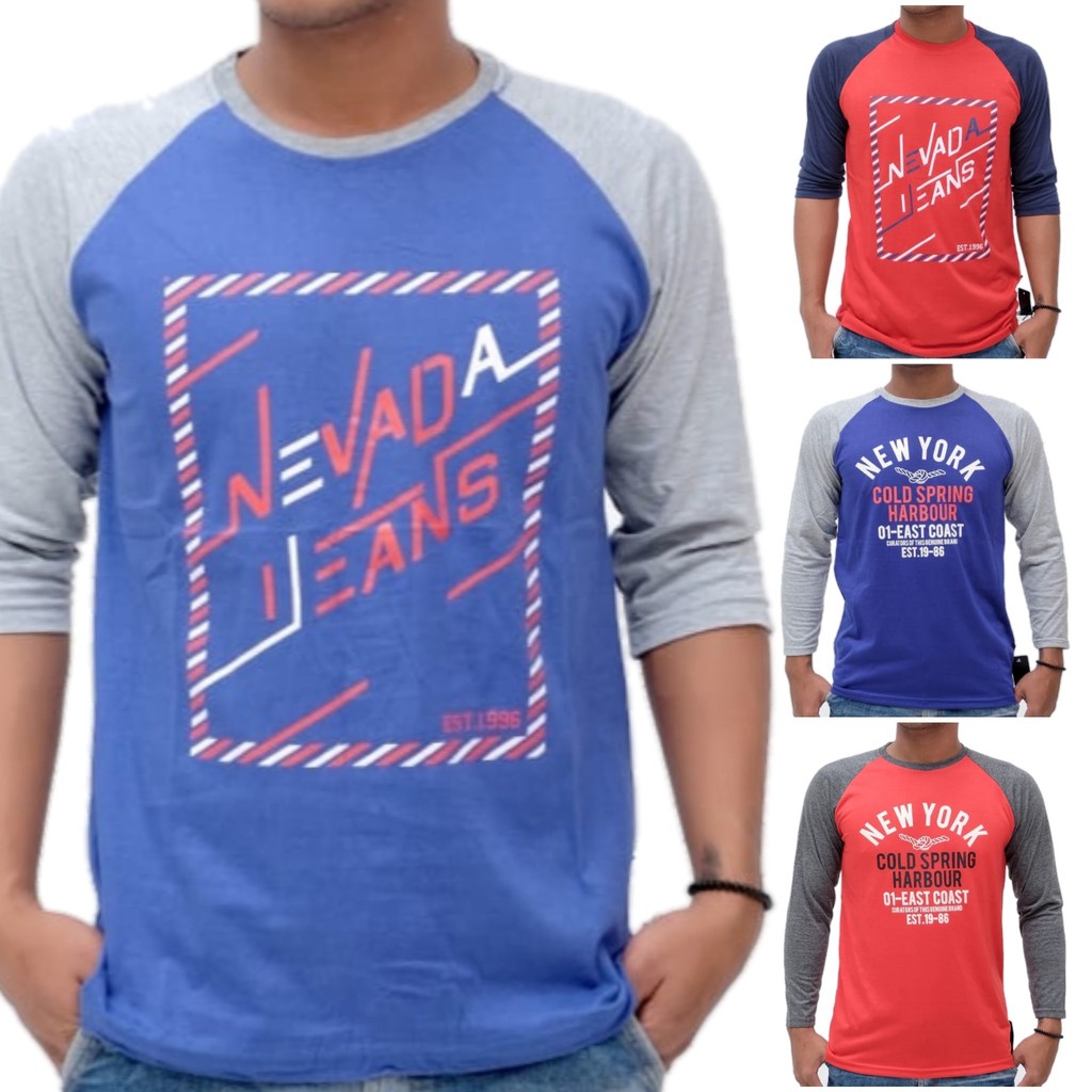  Kaos  Nevada Lengan Panjang Pria  Desain Kaos  Menarik