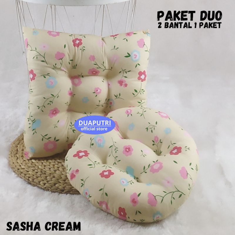 paket duo - bantal duduk kotak + bantal duduk bulat - bamt duduk lesehan