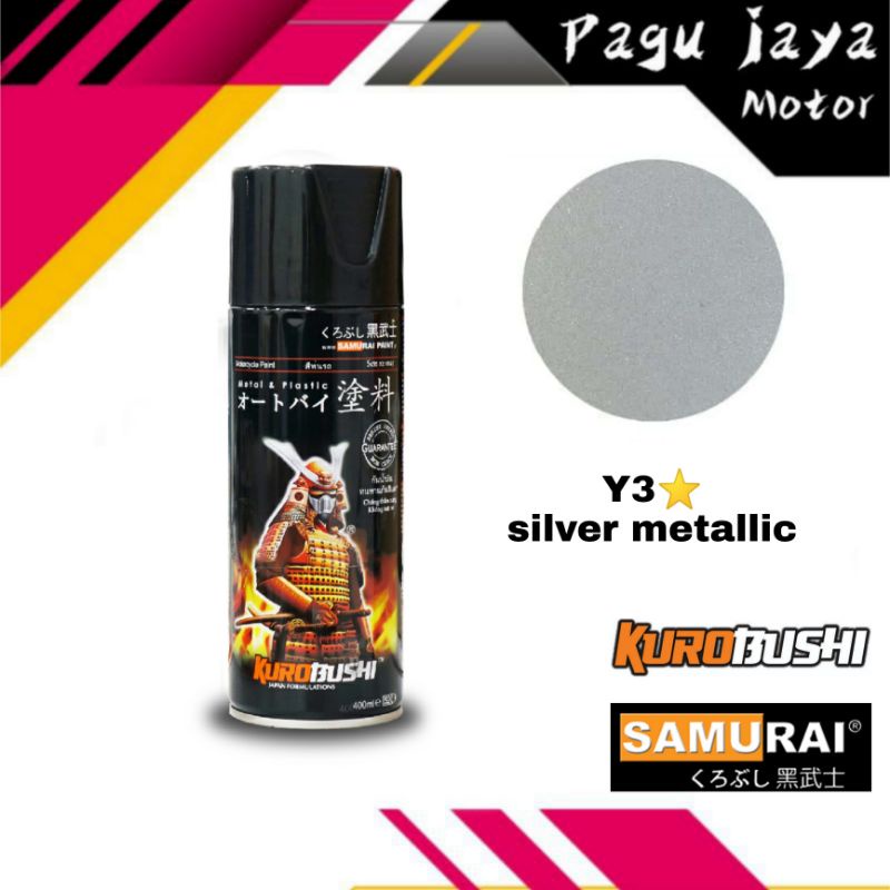 samurai paint silver metallic Y3* cat semprot spray paint 400ml