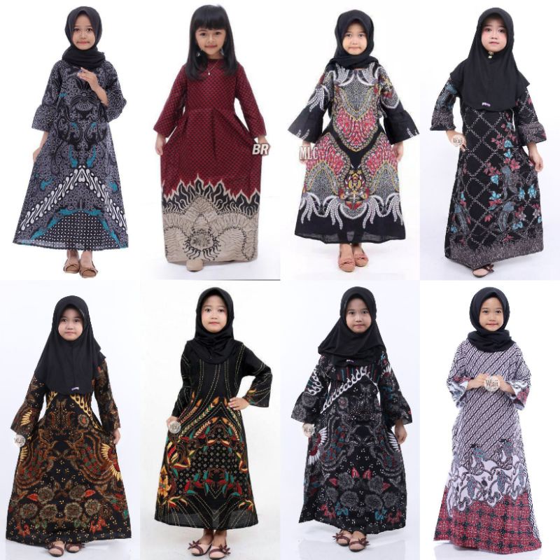 Baju Batik Anak Perempuan Umur 3-12 Tahun Terbaru / Dress anak batik