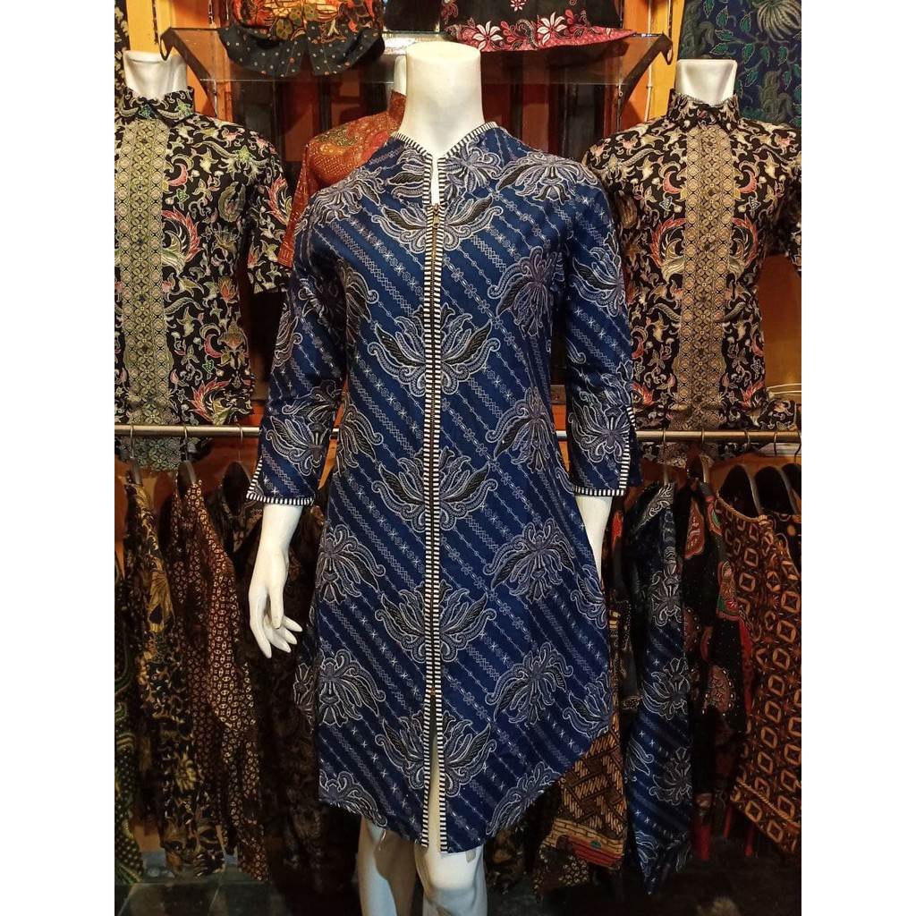TUNIK BATIK WANITA TRADISIONAL TERBARU SERAGAM PALING LARIS BUSUI KUALITAS BUTIK MODERN