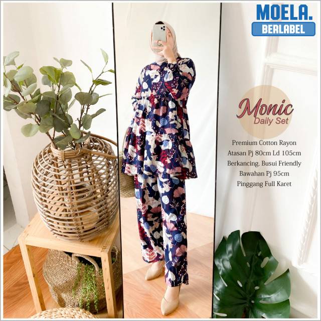Monic Tunik Set Pants Katun Rayon Viscose