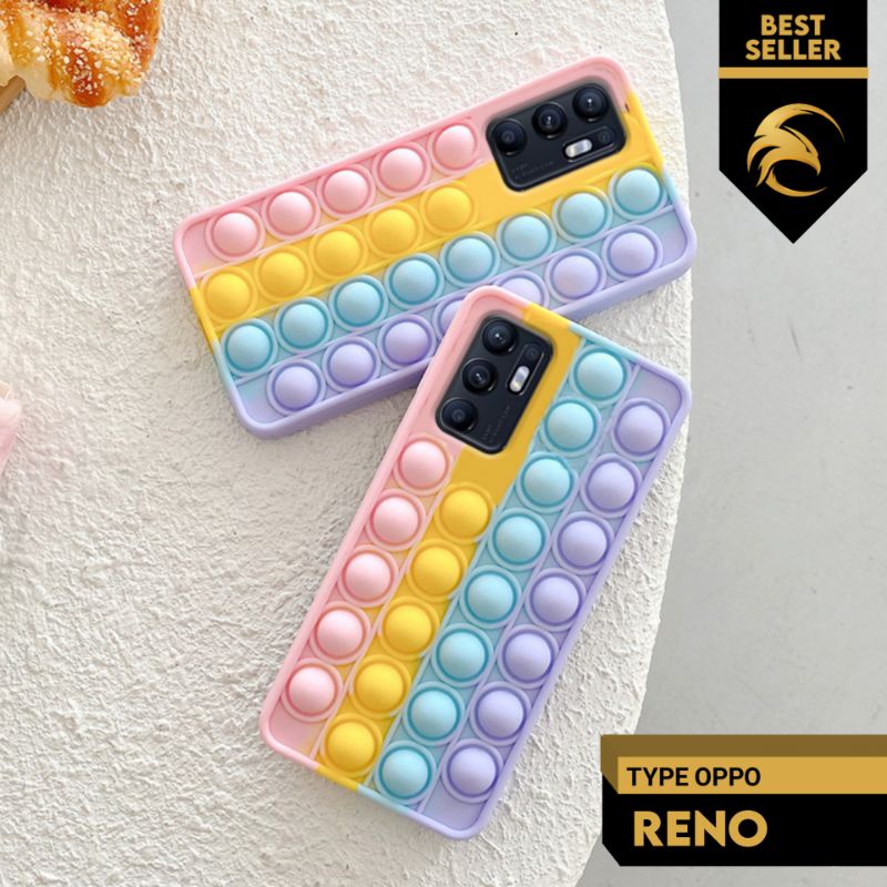 Case Pop it OPPO RENO 3 4 4F 6 - Case Pop it Rainbow Viral Tiktok - Case Bubble Rainbow