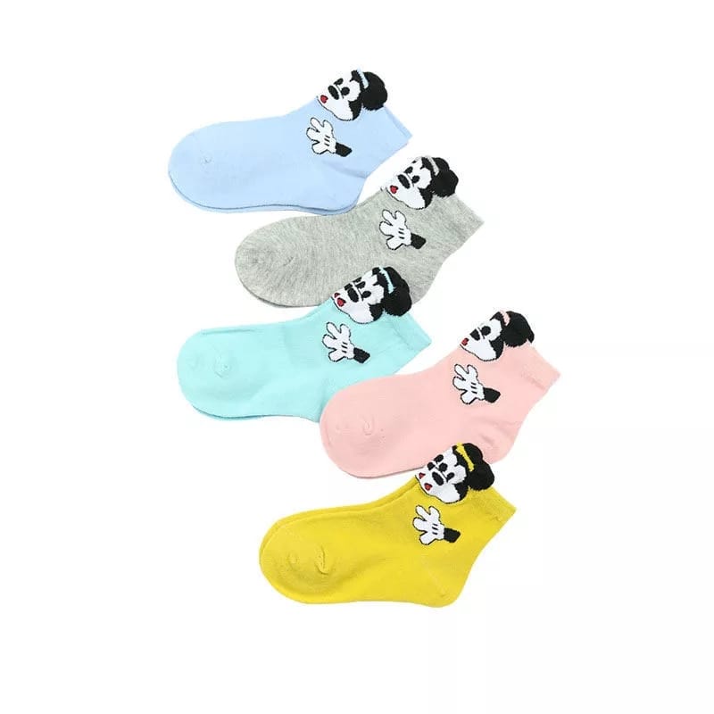 Kaos Kaki Anak Mickey Mouse 1 Set Isi 5 Pasang Socks New